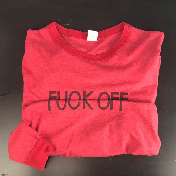 Hidden Message Long Sleeve T Shirt Red - Picture 4 of 5